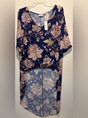 Sweet Pea for NY&CO NWT by Stacy Frati Hi Low Blouse Tunic Top Kimono Size L